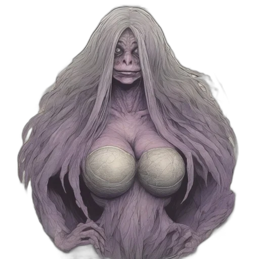 creature, mask, hair, face transparent PNG cut-out