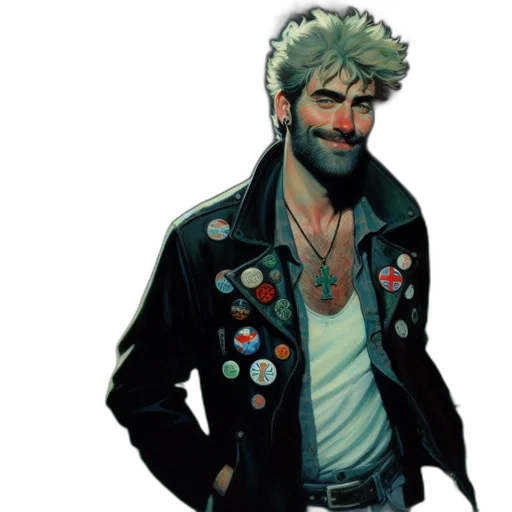 jacket, concept art, cyberpunk, comic book art transparent PNG cut-out