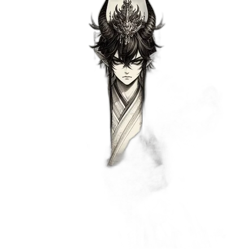 dragon, mask, sword, staff transparent PNG cut-out