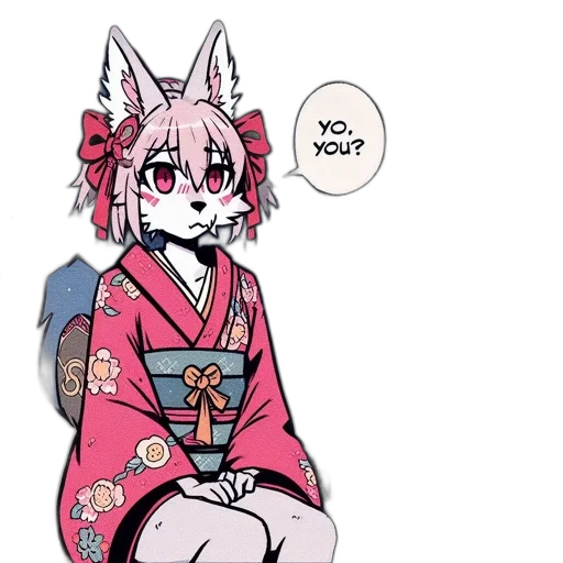dress, creature, staff, anime transparent PNG cut-out