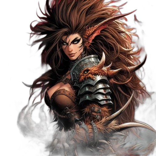 hair, dragon, mask, fantasy art transparent PNG cut-out