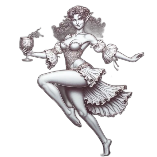 fantasy art, comic book art, concept art, pencil sketch transparent PNG cut-out