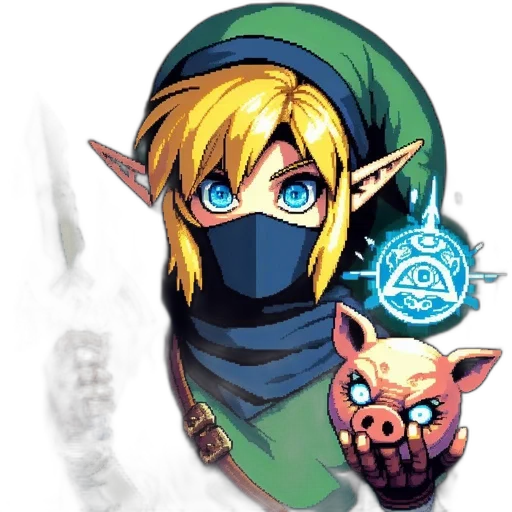 mask, face, staff, pixel art transparent PNG cut-out