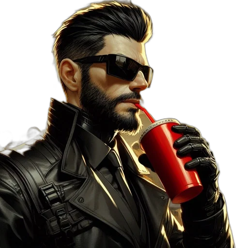 jacket, concept art, cyberpunk, comic book art transparent PNG cut-out