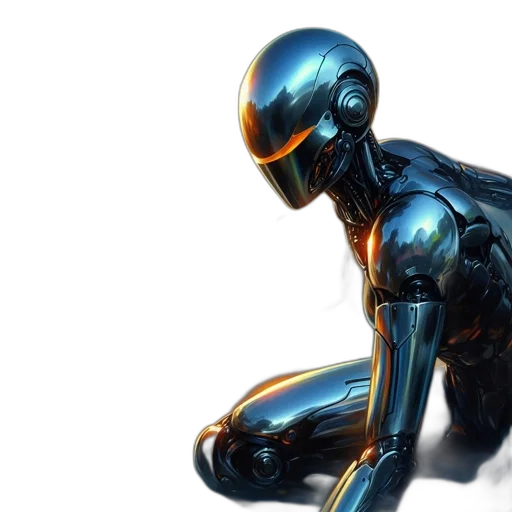 robot, concept art, 3d render, comic book art transparent PNG cut-out