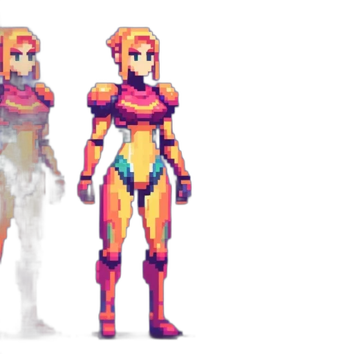 robot, pixel art, concept art, 3d render transparent PNG cut-out