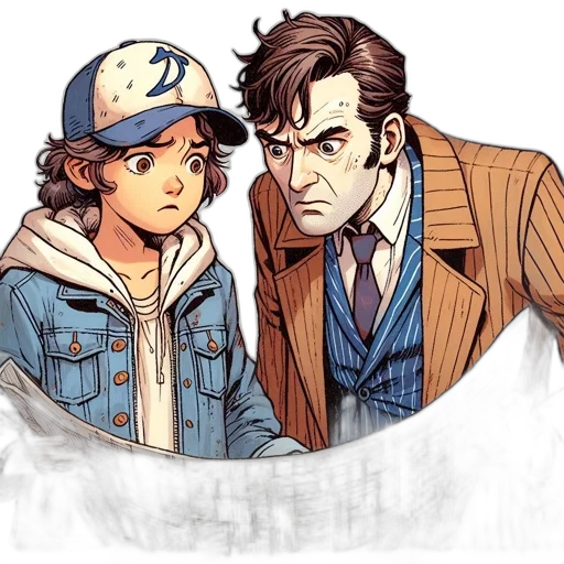 jacket, hat, comic book art, concept art transparent PNG cut-out