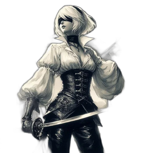 jacket, staff, mask, sword transparent PNG cut-out