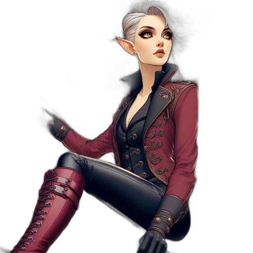 jacket, staff, fantasy art, concept art transparent PNG cut-out