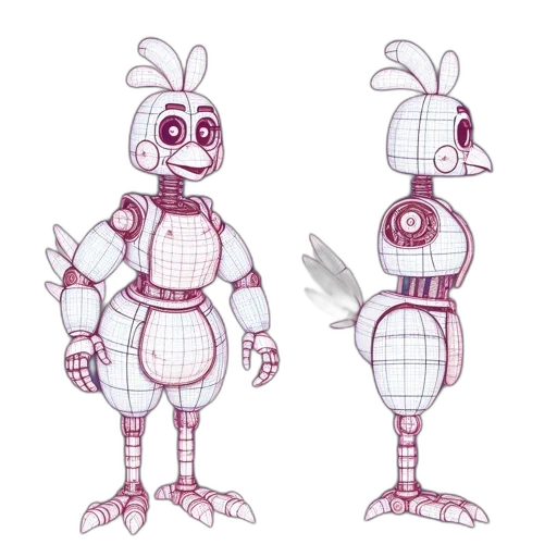 robot, creature, concept art, 3d render transparent PNG cut-out
