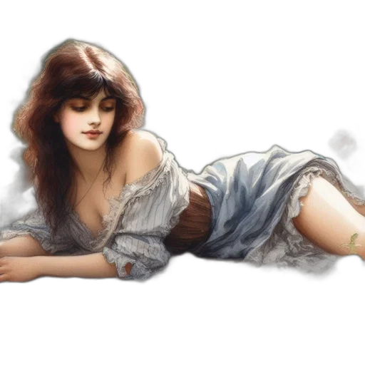 dress, photorealistic, oil painting, fantasy art transparent PNG cut-out