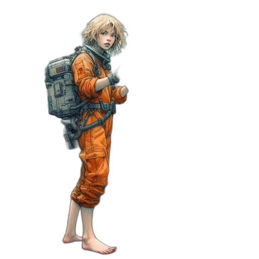 jacket, staff, creature, weapon transparent PNG cut-out