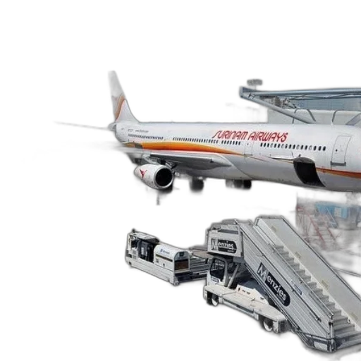 3d render, surinam, airways, airplane transparent PNG cut-out
