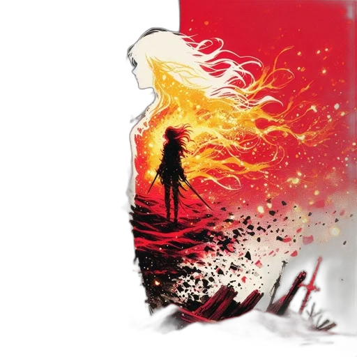 dress, hair, concept art, watercolor transparent PNG cut-out