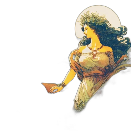 dress, crown, jewelry, comic book art transparent PNG cut-out