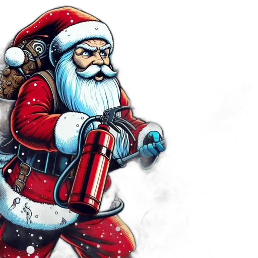 concept art, santa, claus, defends transparent PNG cut-out