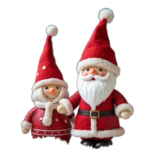 3d render, red, white, santa transparent PNG cut-out