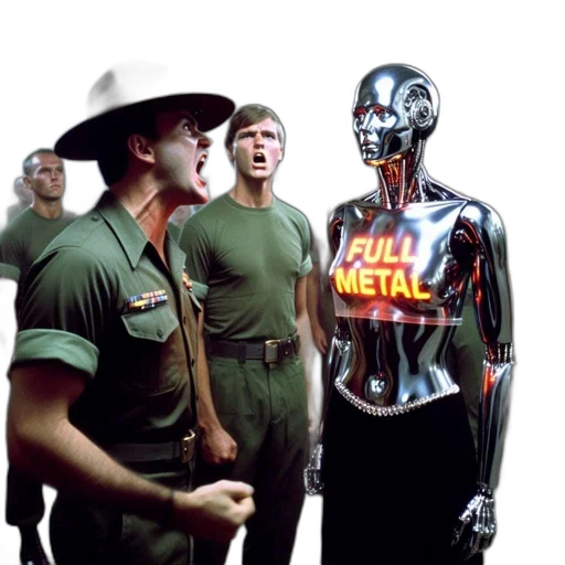 robot, concept art, cyberpunk, dimly transparent PNG cut-out