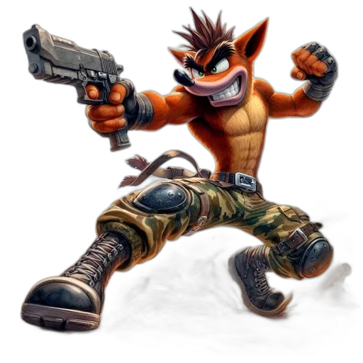 weapon, animal, concept art, 3d render transparent PNG cut-out
