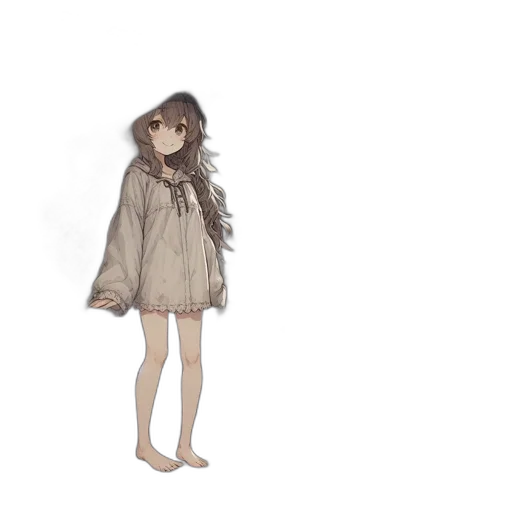 dress, jacket, creature, hair transparent PNG cut-out