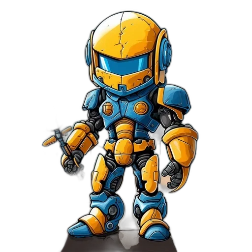 robot, weapon, concept art, pixel art transparent PNG cut-out