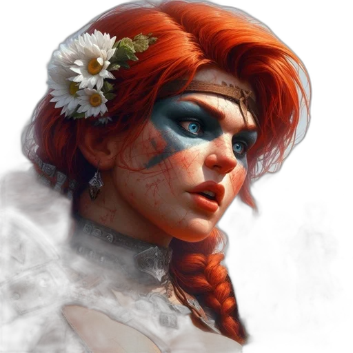 face, fantasy art, concept art, photorealistic transparent PNG cut-out