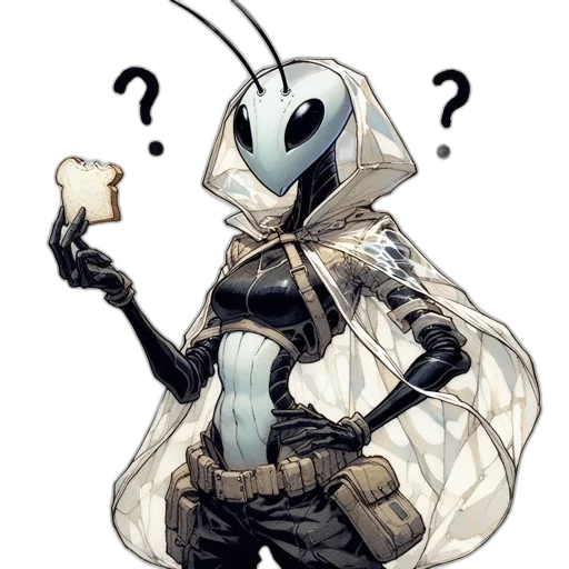 robot, jacket, mask, creature transparent PNG cut-out