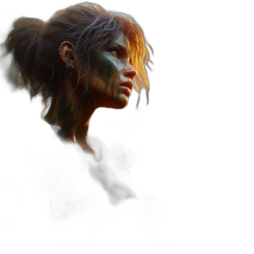 face, hair, creature, mask transparent PNG cut-out