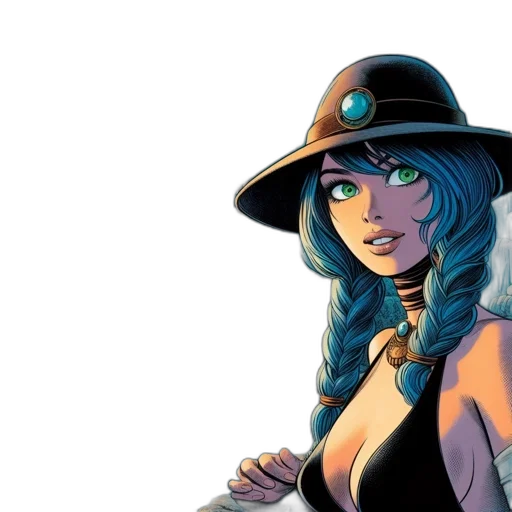 hat, comic book art, concept art, fantasy art transparent PNG cut-out