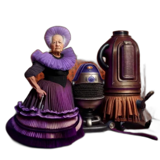 dress, hat, crown, robot transparent PNG cut-out