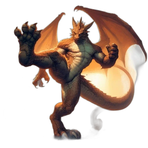 dragon, creature, animal, staff transparent PNG cut-out