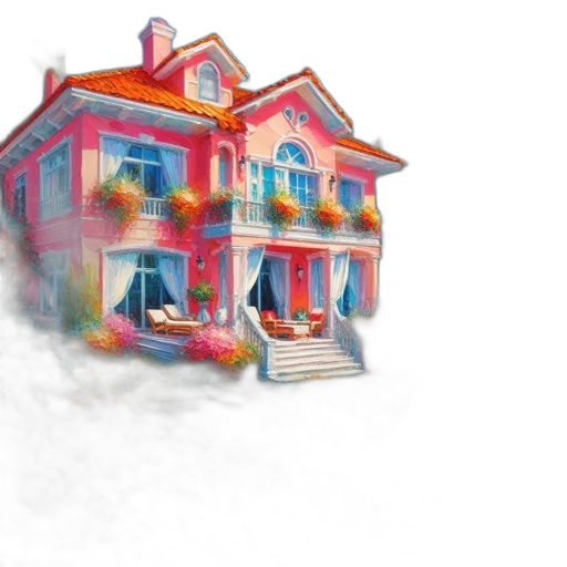 building, 3d render, concept art, watercolor transparent PNG cut-out