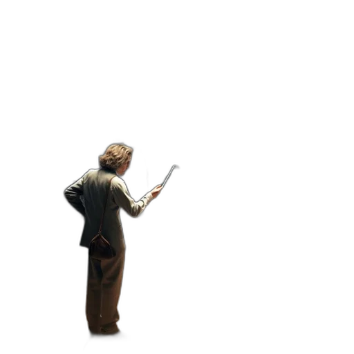 staff, jacket, weapon, hair transparent PNG cut-out