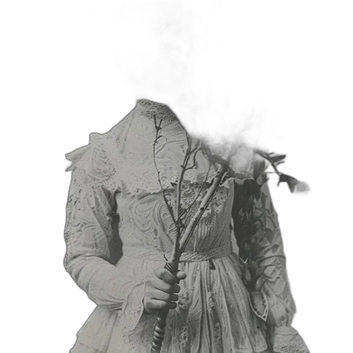 jacket, dress, mask, staff transparent PNG cut-out