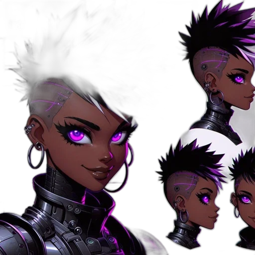 concept art, cyberpunk, comic book art, fantasy art transparent PNG cut-out