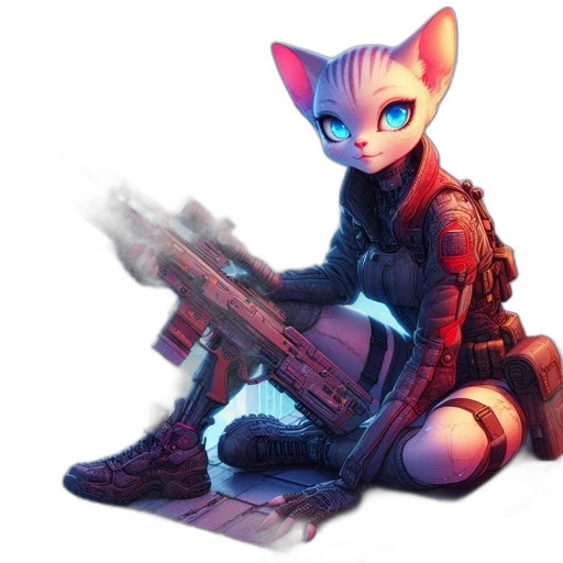 weapon, animal, concept art, cyberpunk transparent PNG cut-out