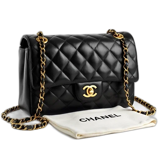 black, chanel, quilted, leather transparent PNG cut-out