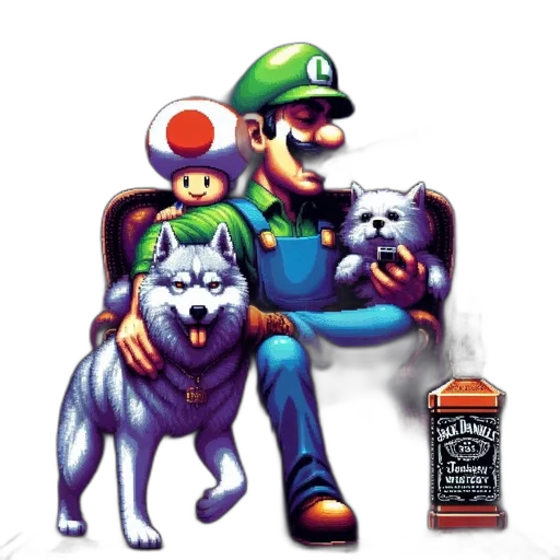 bottle, animal, pixel art, concept art transparent PNG cut-out