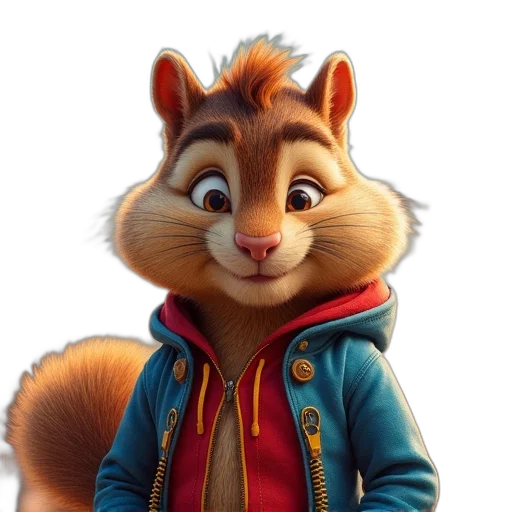 jacket, animal, staff, 3d render transparent PNG cut-out