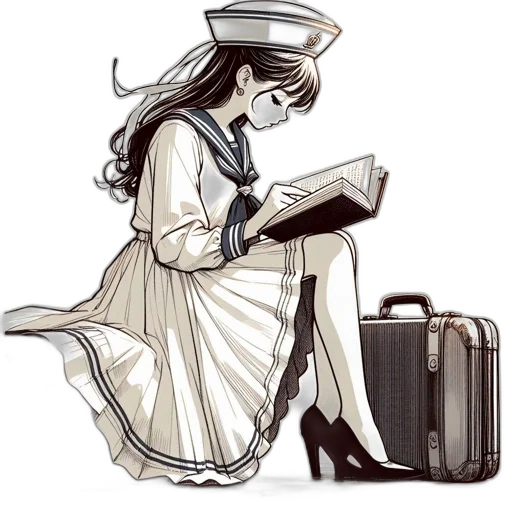 dress, hat, shoes, staff transparent PNG cut-out