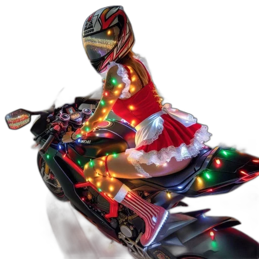 person, rides, festively, decorated transparent PNG cut-out