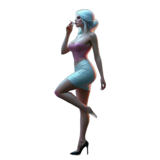 dress, staff, robot, creature transparent PNG cut-out