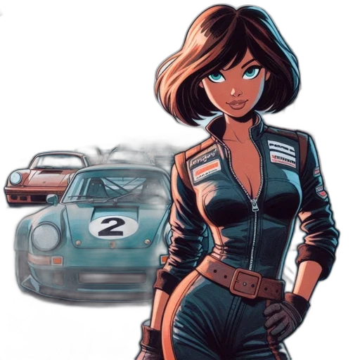 car, comic book art, concept art, cartoon transparent PNG cut-out