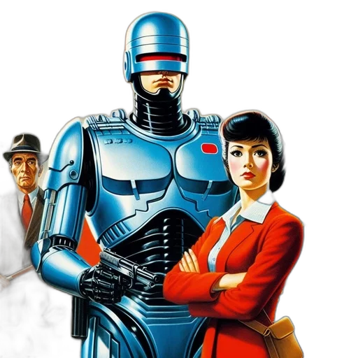 robot, concept art, comic book art, eclectic transparent PNG cut-out