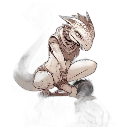 dragon, creature, staff, mask transparent PNG cut-out