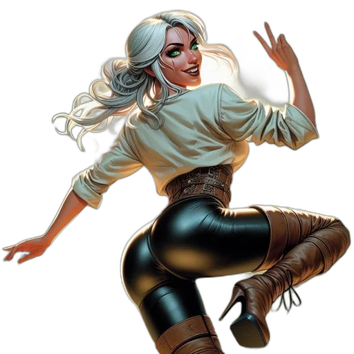 comic book art, concept art, fantasy art, cyberpunk transparent PNG cut-out