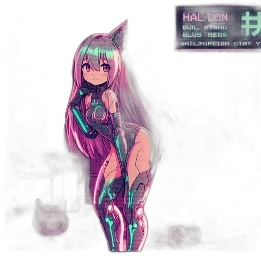 robot, dress, creature, hair transparent PNG cut-out