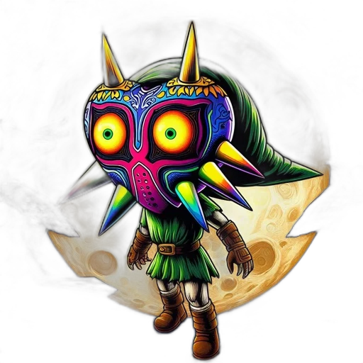 mask, dragon, creature, staff transparent PNG cut-out