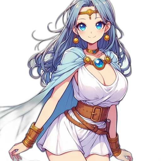 dress, sword, staff, jewelry transparent PNG cut-out