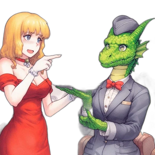 dragon, staff, dress, concept art transparent PNG cut-out